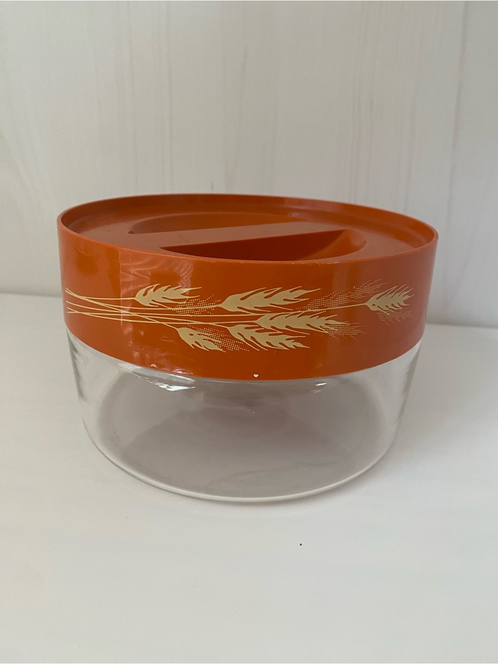 Retro Orange Wheat Glass Storage Jar